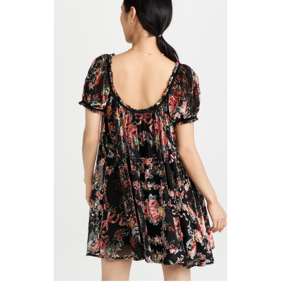Free People Black Floral Mini Dress - Picture 3 of 7